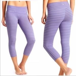 ATHLETA | Chaturanga Crop Tights | Purple Stripes